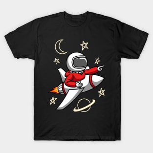 Astronaut Riding Rocket T-Shirt